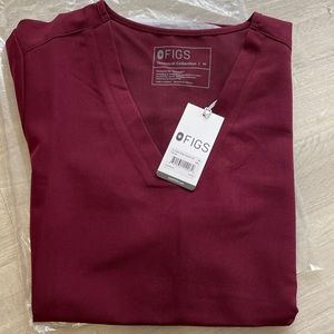 Figs Casma Burgundy Medium Scrub Top